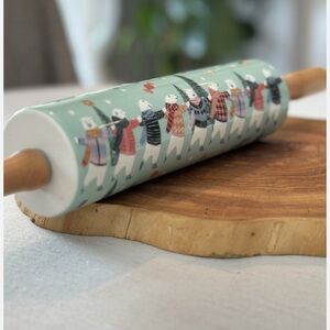 Festive George & Viv Christmas rolling pin